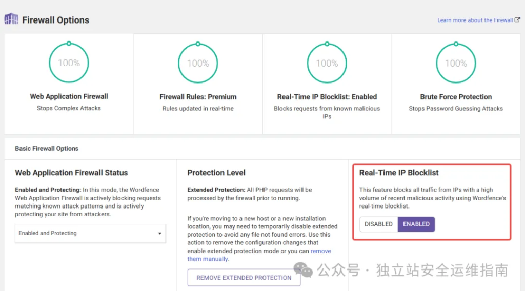 安全插件-Wordfence-Manage-Real-Time-IP-Blocklist